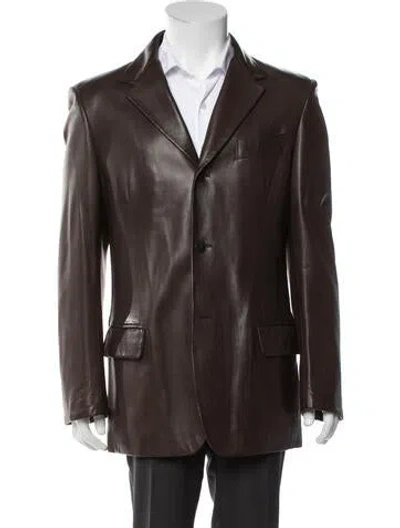 Pre-owned Calvin Klein Collection Late 1990's - Early 2000's Lambskin Overcoat In Brown