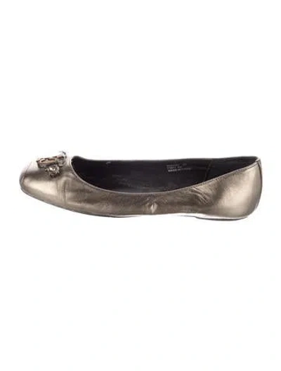 Pre-owned Calvin Klein Collection Leather Ballet Flats In Blue