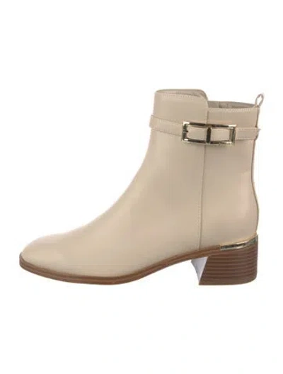 Pre-owned Calvin Klein Collection Leather Boots In Neutral