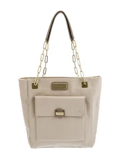 Pre-owned Calvin Klein Collection Leather Bucket Bag In Neutral