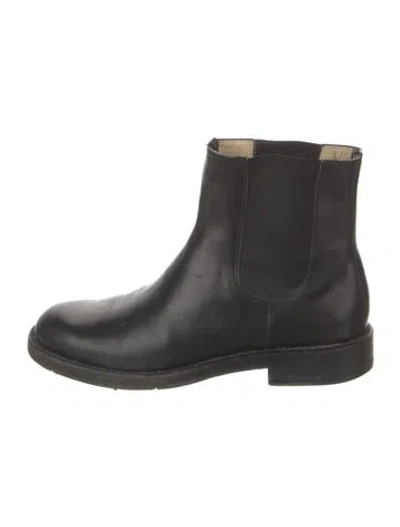 Pre-owned Calvin Klein Collection Leather Chelsea Boots In Black