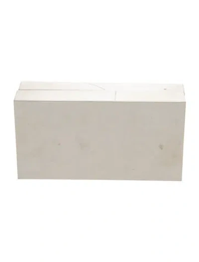 Pre-owned Calvin Klein Collection Leather Clutch In Neutral