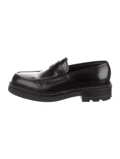 Pre-owned Calvin Klein Collection Leather Loafers In Black