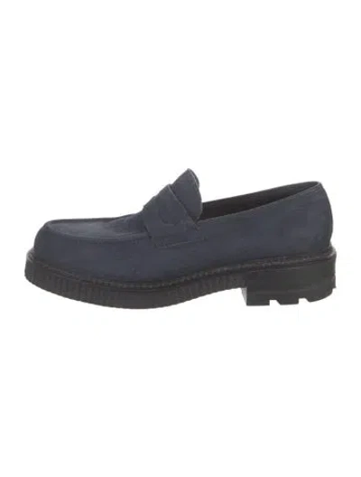 Pre-owned Calvin Klein Collection Leather Loafers In Blue