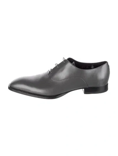 Pre-owned Calvin Klein Collection Leather Oxfords In Gray
