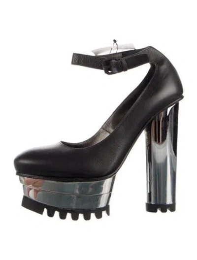 Pre-owned Calvin Klein Collection Leather Pumps In Blue