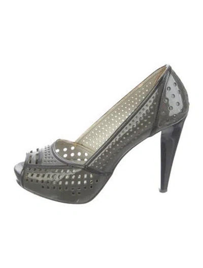 Pre-owned Calvin Klein Collection Leather Pumps In Gray