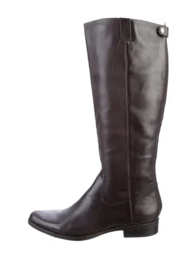 Pre-owned Calvin Klein Collection Leather Riding Boots In Brown