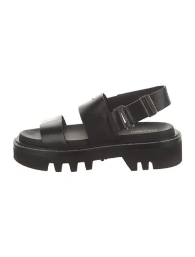 Pre-owned Calvin Klein Collection Leather Sandals In Black