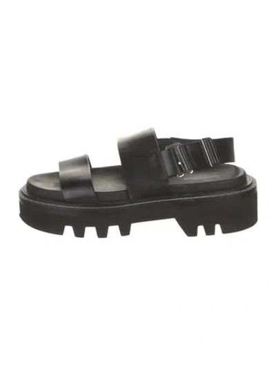 Pre-owned Calvin Klein Collection Leather Sandals In Black/white
