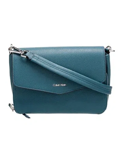 Pre-owned Calvin Klein Collection Leather Shoulder Bag In Blue