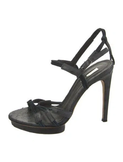 Pre-owned Calvin Klein Collection Leather Slingback Sandals In Multi