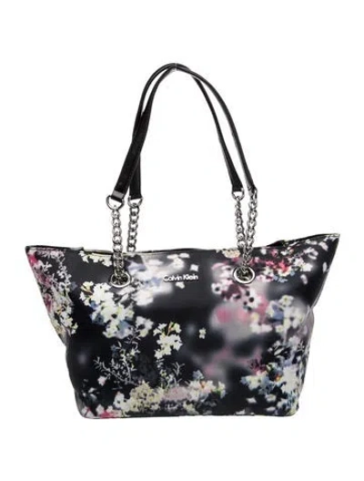 Pre-owned Calvin Klein Collection Leather Tote In Gray