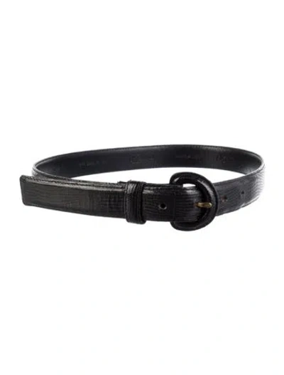 Pre-owned Calvin Klein Collection Leather Waist Belt In Black