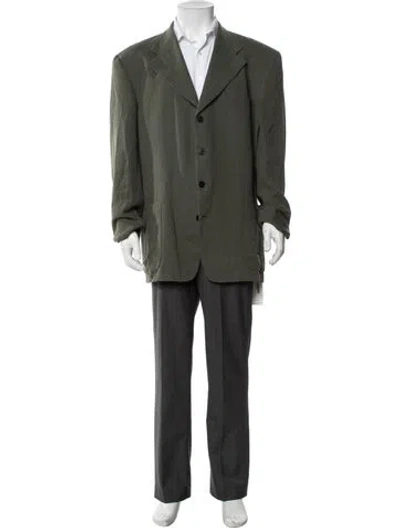 Pre-owned Calvin Klein Collection Linen Blazer In Green