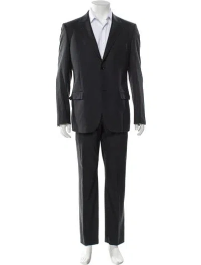 Pre-owned Calvin Klein Collection Linen Two-piece Suit In Black