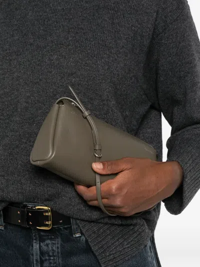 Calvin Klein Collection Logo-print Leather Tote Bag In Gray