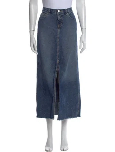 Pre-owned Calvin Klein Collection Long Skirt In Blue