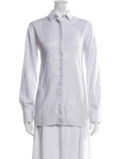 Pre-owned Calvin Klein Collection Long Sleeve Button-up Top In Purple