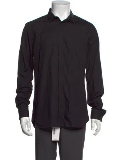 Pre-owned Calvin Klein Collection Long Sleeve Dress Shirt In Black