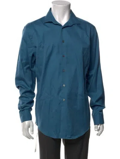 Pre-owned Calvin Klein Collection Long Sleeve Dress Shirt In Blue