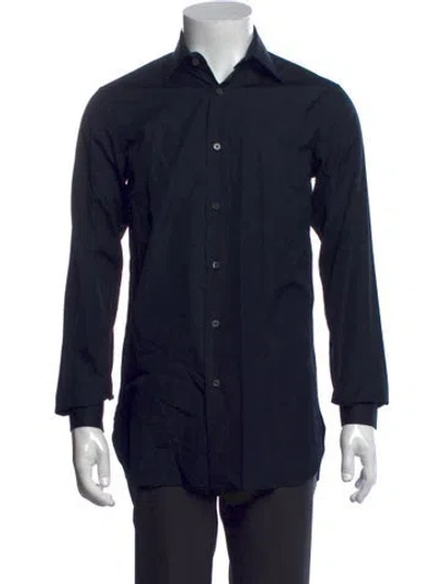 Pre-owned Calvin Klein Collection Long Sleeve Dress Shirt In Blue
