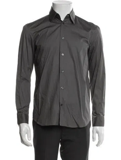 Pre-owned Calvin Klein Collection Long Sleeve Dress Shirt In Gray
