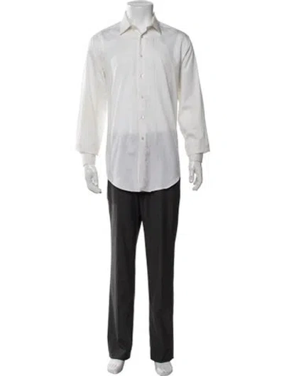 Pre-owned Calvin Klein Collection Long Sleeve Dress Shirt In White