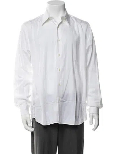 Pre-owned Calvin Klein Collection Long Sleeve Dress Shirt In White
