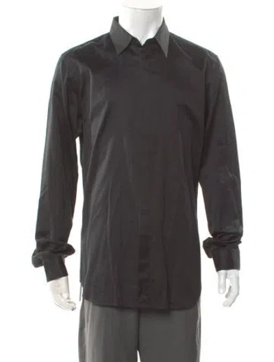 Pre-owned Calvin Klein Collection Long Sleeve Tuxedo Shirt In Blue
