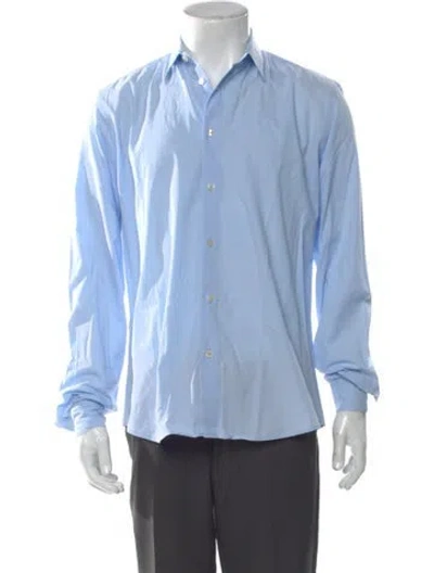 Pre-owned Calvin Klein Collection Long Sleeve Tuxedo Shirt In Blue