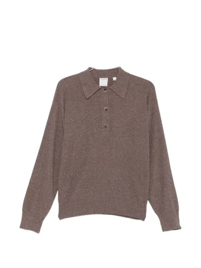 Calvin Klein Collection Long-sleeve Polo Shirt In Brown
