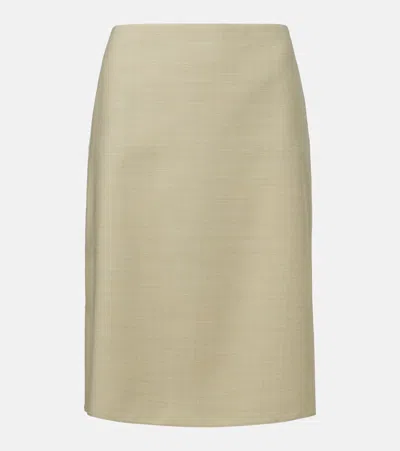 Calvin Klein Collection Lunas Wool Midi Skirt In Black