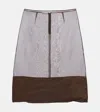 Calvin Klein Collection Mabel Satin-trimmed Mesh Midi Skirt In Gray