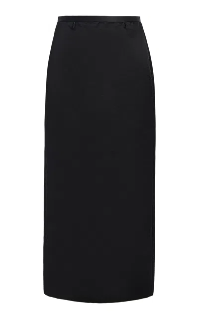 Calvin Klein Collection Maelys Mid-rise Silk-wool Midi Skirt In Black