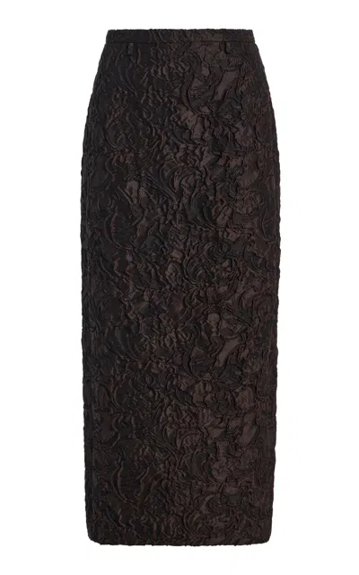 Calvin Klein Collection Maelys Quited Midi Skirt In Brown