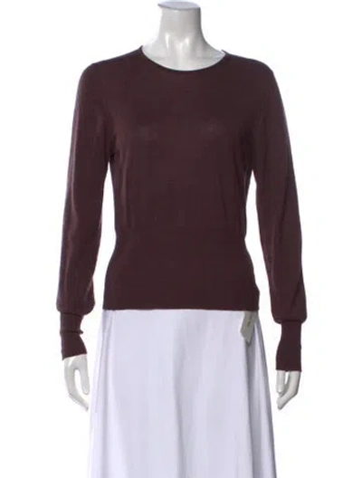 Pre-owned Calvin Klein Collection Merino Wool Crew Neck Sweater In Purple