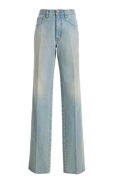 Calvin Klein Collection Mid-rise Denim Straight-leg Jeans In Blue
