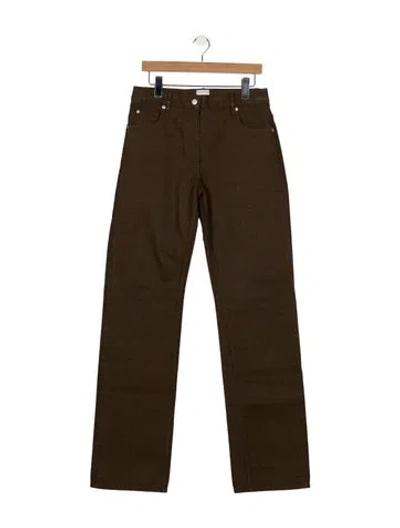Pre-owned Calvin Klein Collection Mid-rise Straight Leg Jeans In Green