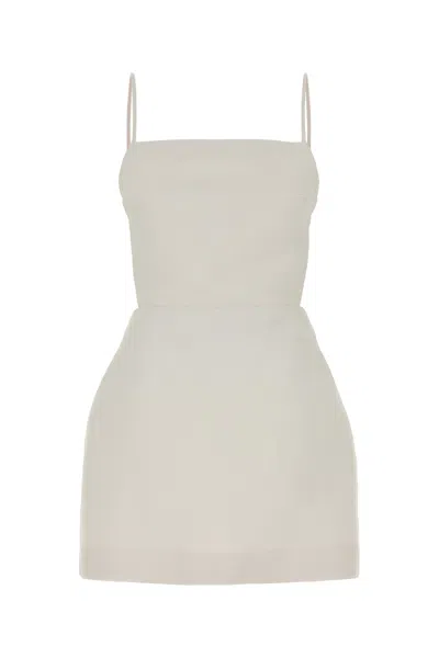 Calvin Klein Collection Henrietta Apron Silk Blend Mini Dress In White