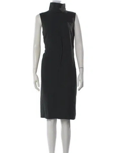 Pre-owned Calvin Klein Collection Mock Neck Knee-length Dress In Black