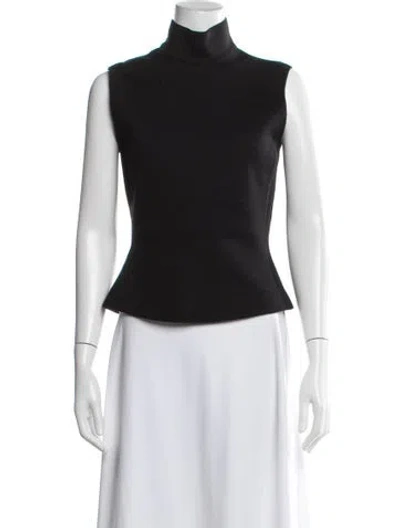 Pre-owned Calvin Klein Collection Mock Neck Sleeveless Top In Black