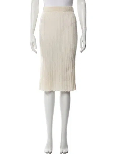 Pre-owned Calvin Klein Collection Mohair Knee-length Skirt In Neutral