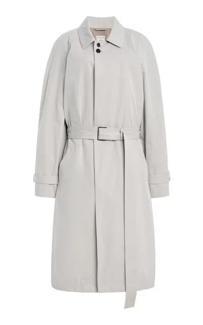 Calvin Klein Collection Neda Collared Cotton-blend Trench Coat In Gray