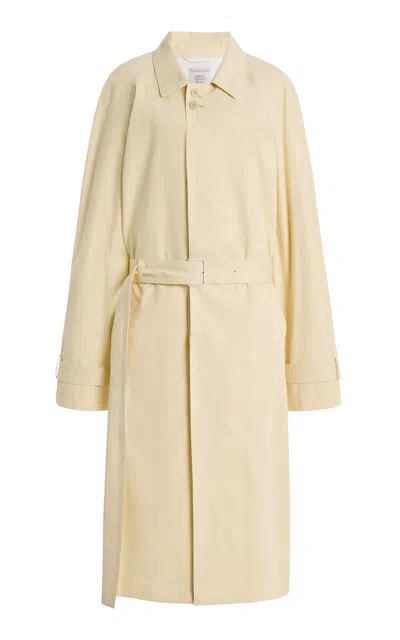 Calvin Klein Collection Neda Cutout Cotton Trench Coat In Yellow