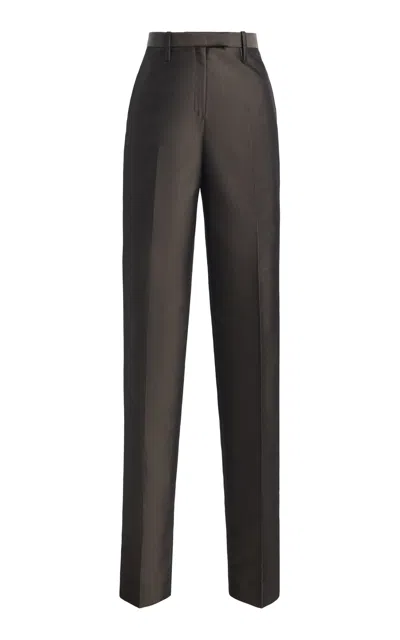 Calvin Klein Collection Nellie Mid-rise Tapered-leg Pants In Brown