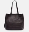 Calvin Klein Collection Nine Small Leather Shopper In Black
