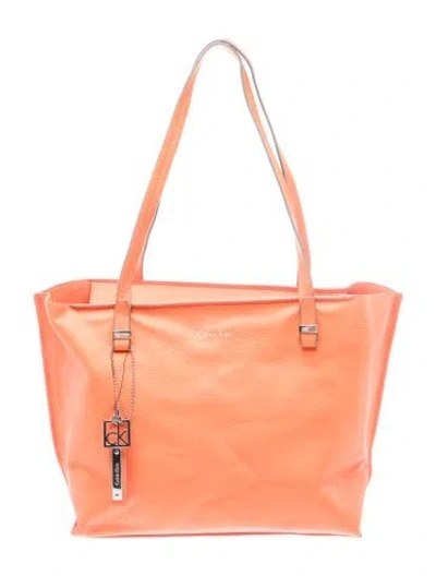 Pre-owned Calvin Klein Collection Nylon Tote W/ Tags In Orange