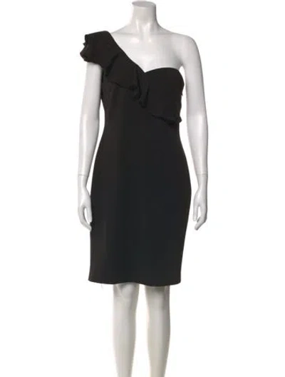 Pre-owned Calvin Klein Collection One-shoulder Mini Dress In Black