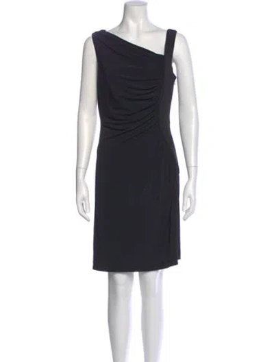 Pre-owned Calvin Klein Collection One-shoulder Mini Dress In Blue